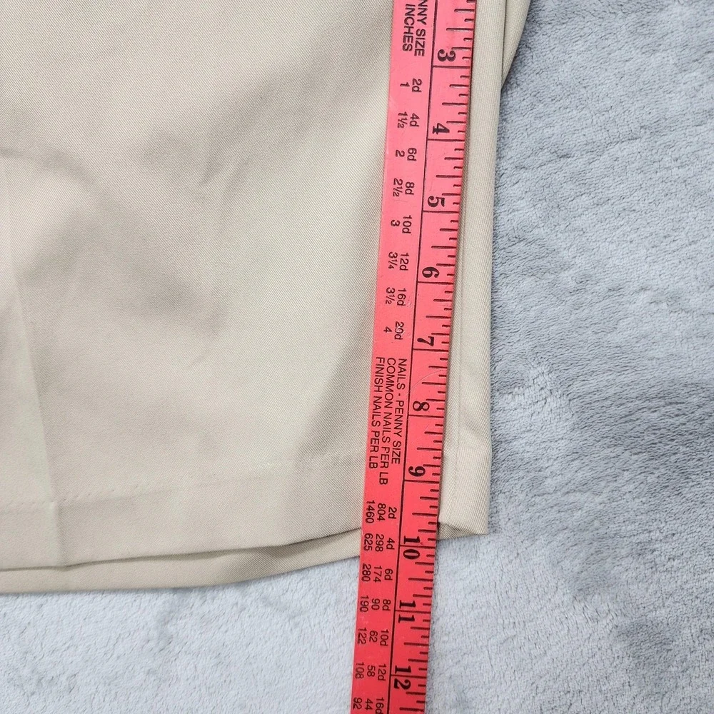 IZOD Shorts Mens 42 Beige Microfiber Chino Flat Front 10 Inseam Casual Summer
